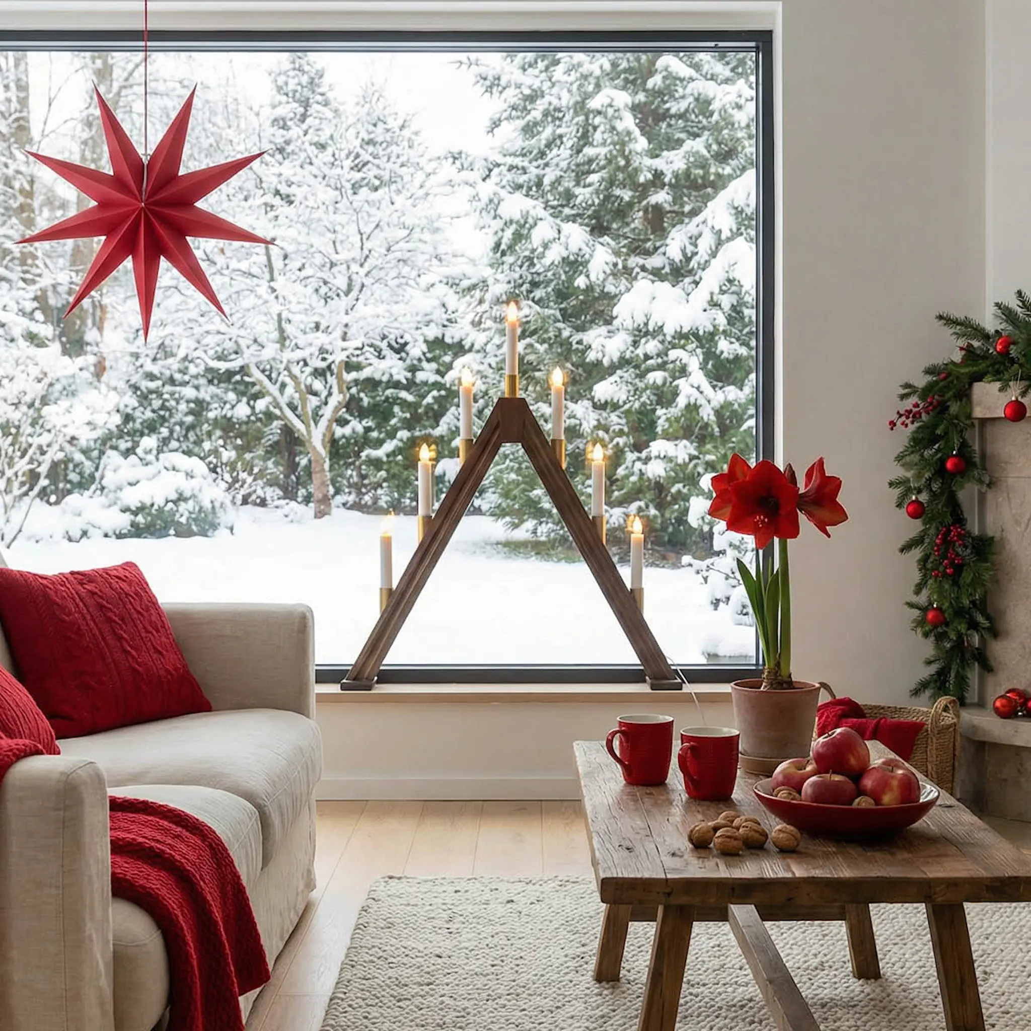 Aneta Lighting Halland adventsstake 59 cm gråbeis