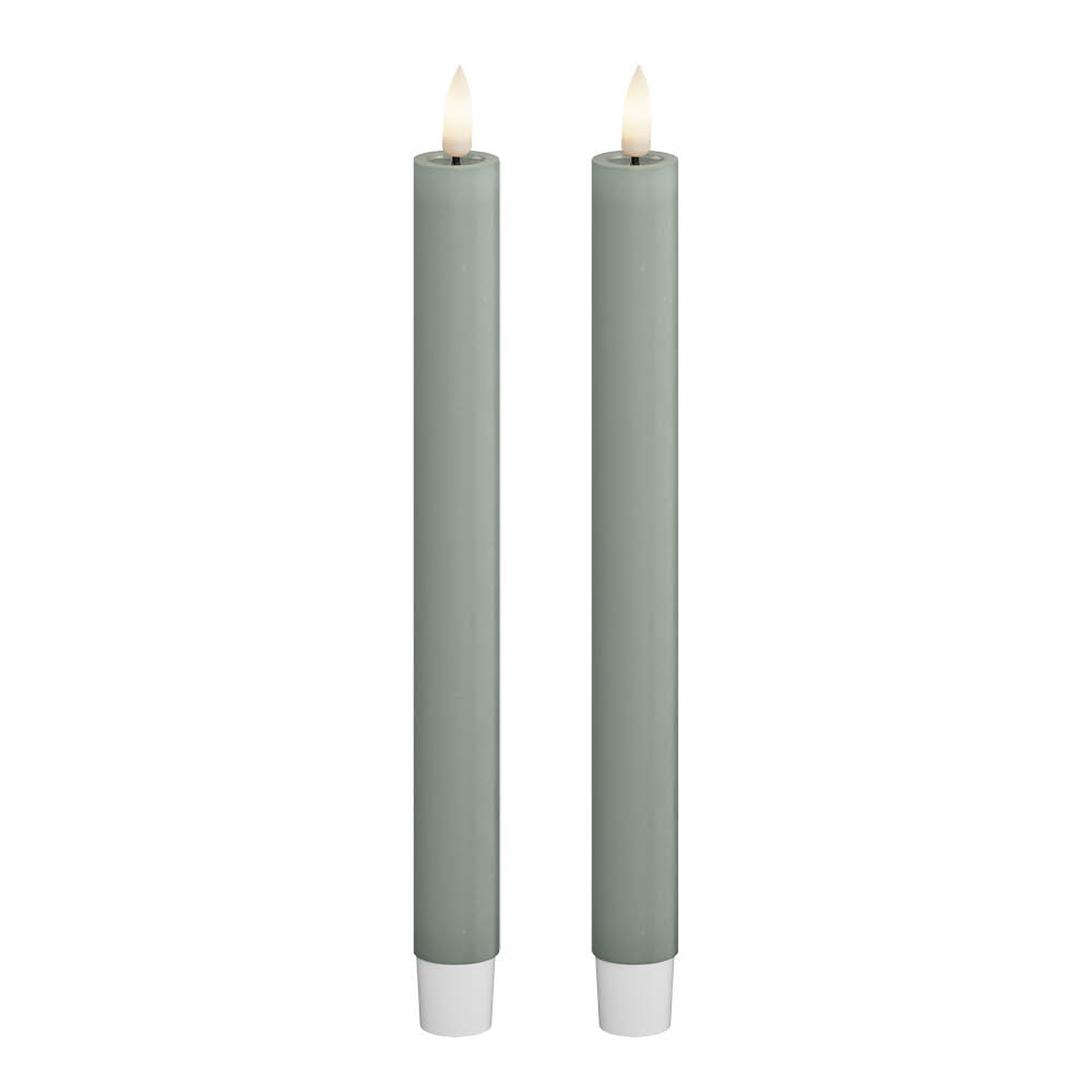 DeluxeHomeart - LED Kruunukynttilä 2,2 x 24 cm 2 kpl Salvianvihreä