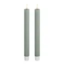 LED kronljus 2,2 x 24 cm 2-pack salviagrön