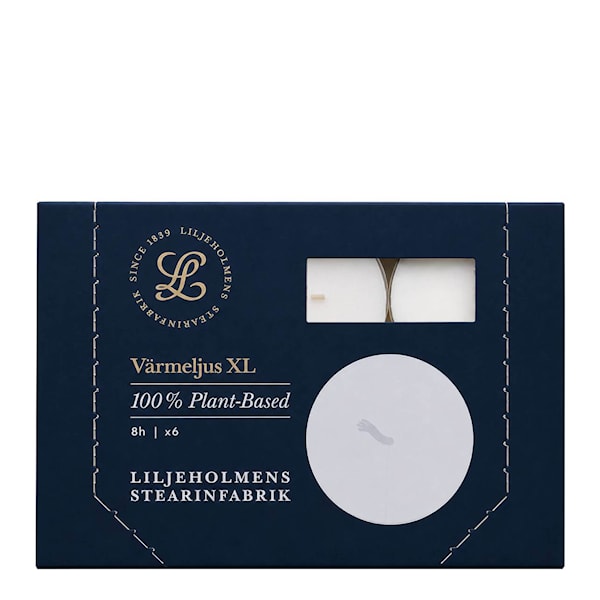 Stora värmeljus XL raps 5,7 cm 6-pack vit