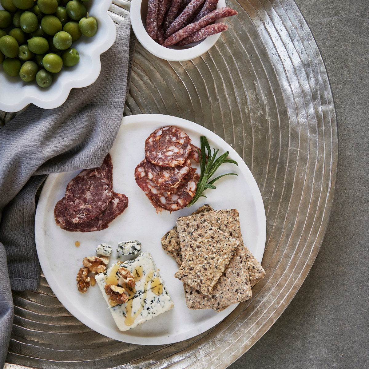 Lene Bjerre Ellia serveringsfat 25x25 cm hvit