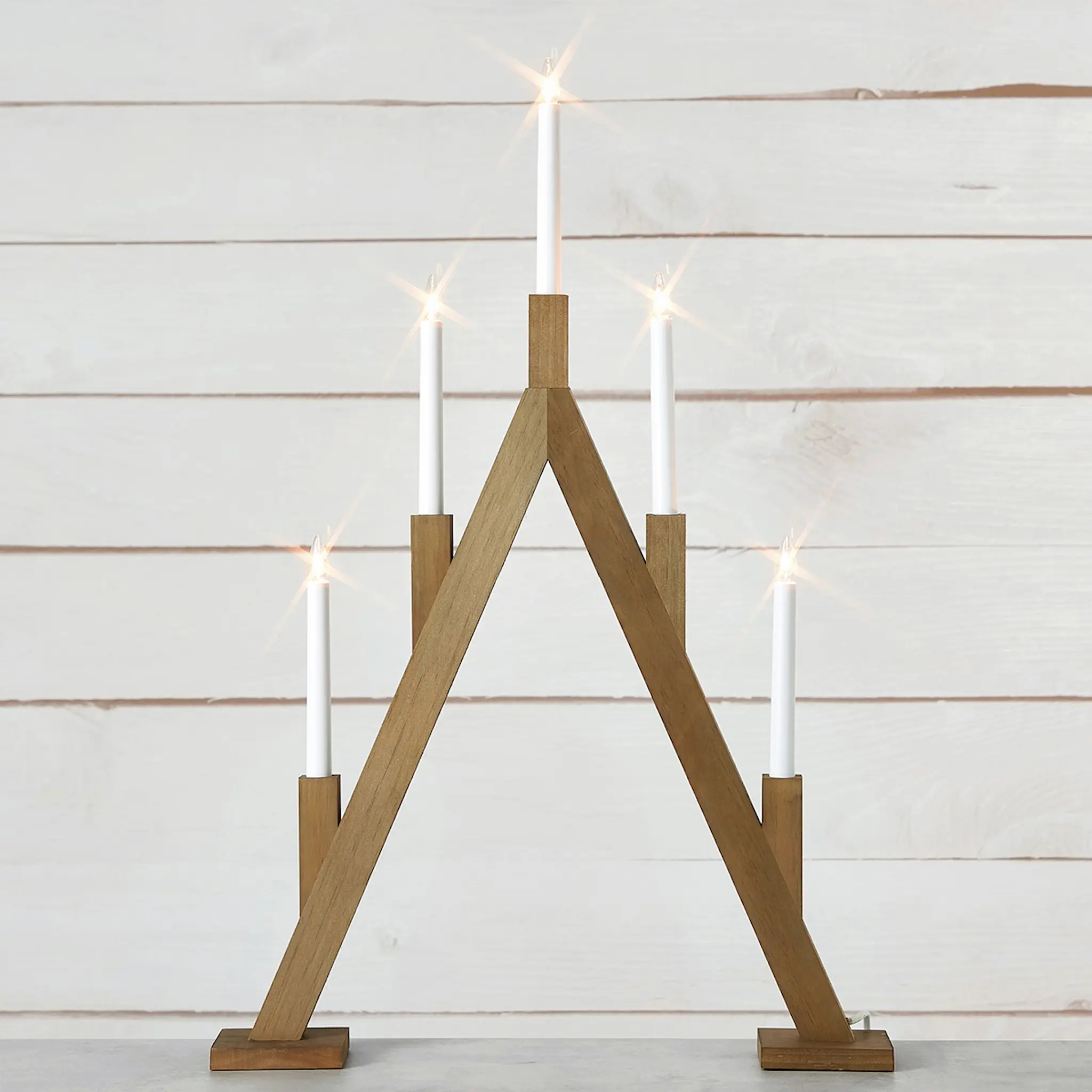 Markslöjd Bjurfors 5-armad adventsljusstake 76,5 cm betsad brun