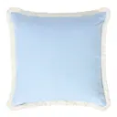 Kuddfodral linne/bomull med fransar 50x50 cm blå