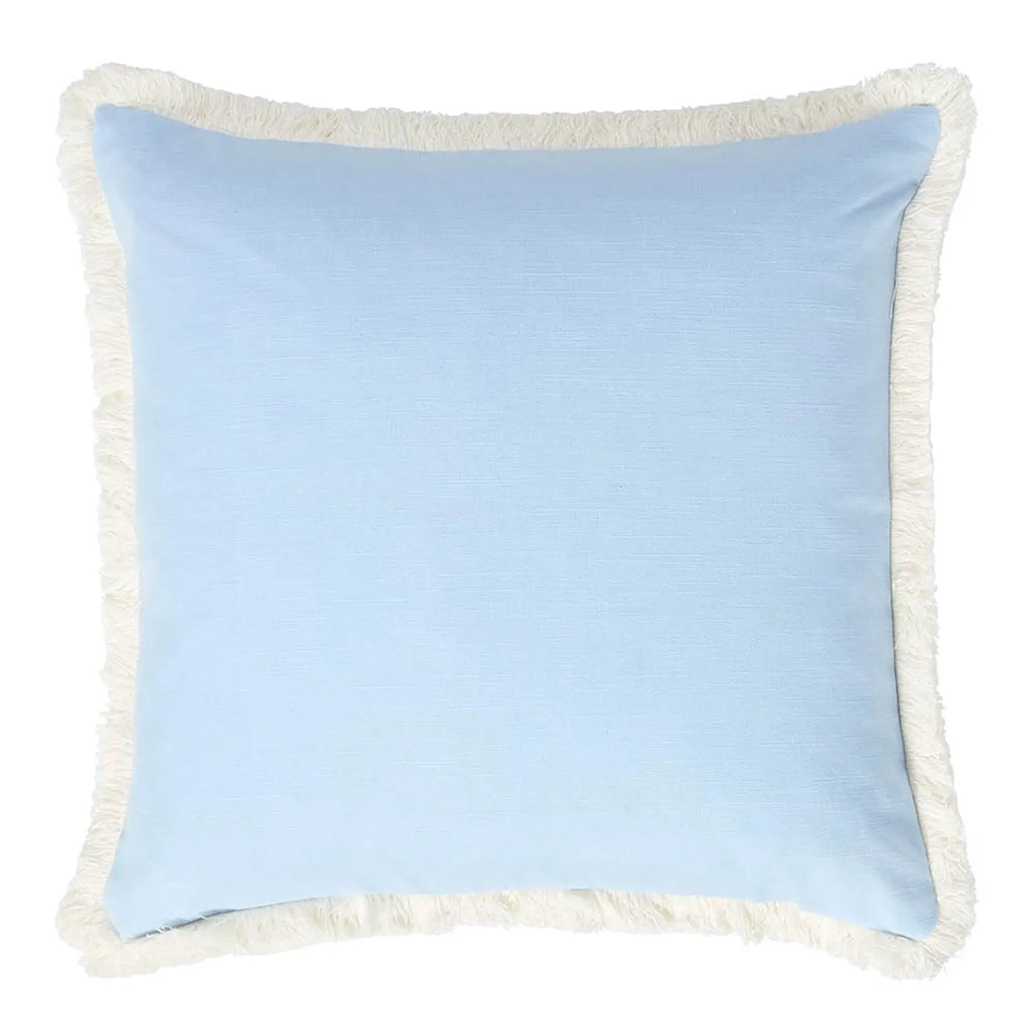 Lexington Kuddfodral linne/bomull med fransar 50x50 cm blå