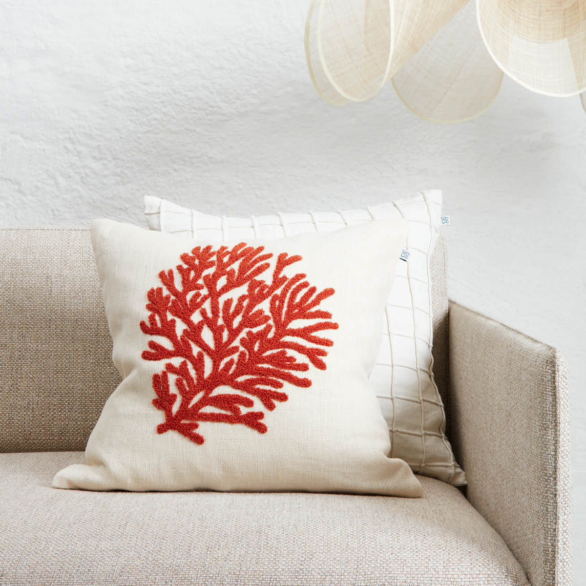 Chhatwal & Jonsson Coral kuddfodral linne 50x50 cm Orange