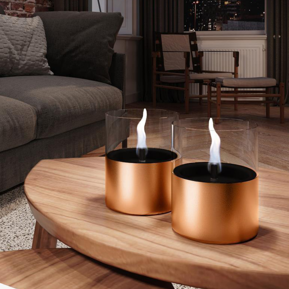 Tenderflame Lilly Sisustustuli 10 cm 2 kpl Kupari