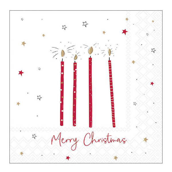 Servett 33x33 cm 20-pack X-Mas Candles