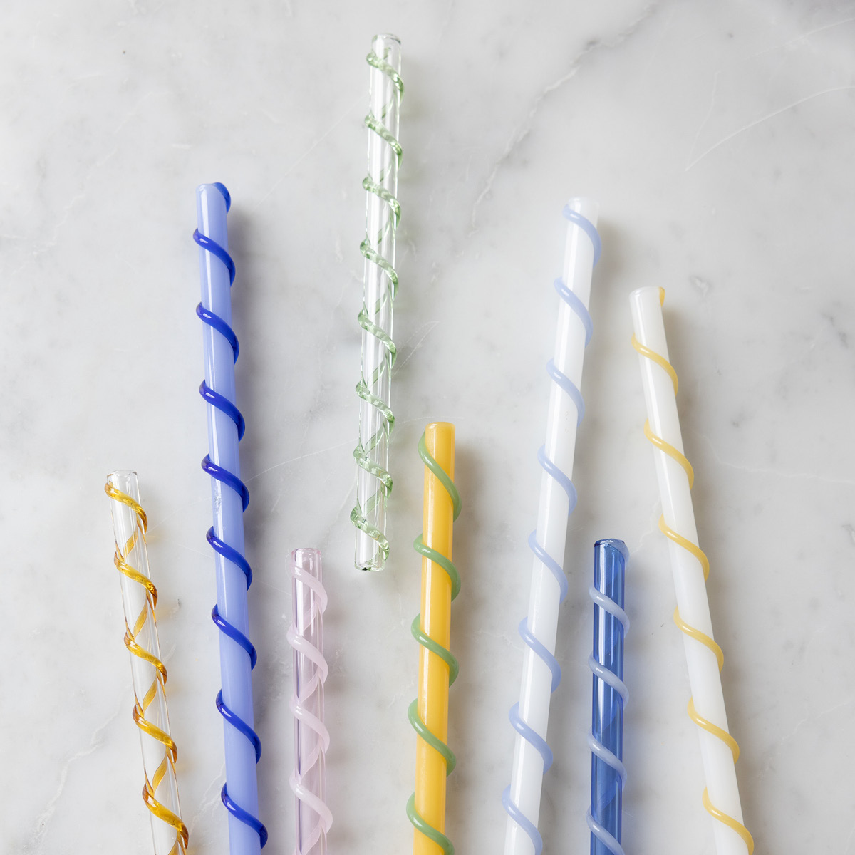 ByOn Straw celebrate sugrör långa 4-pack blå/vit/gul