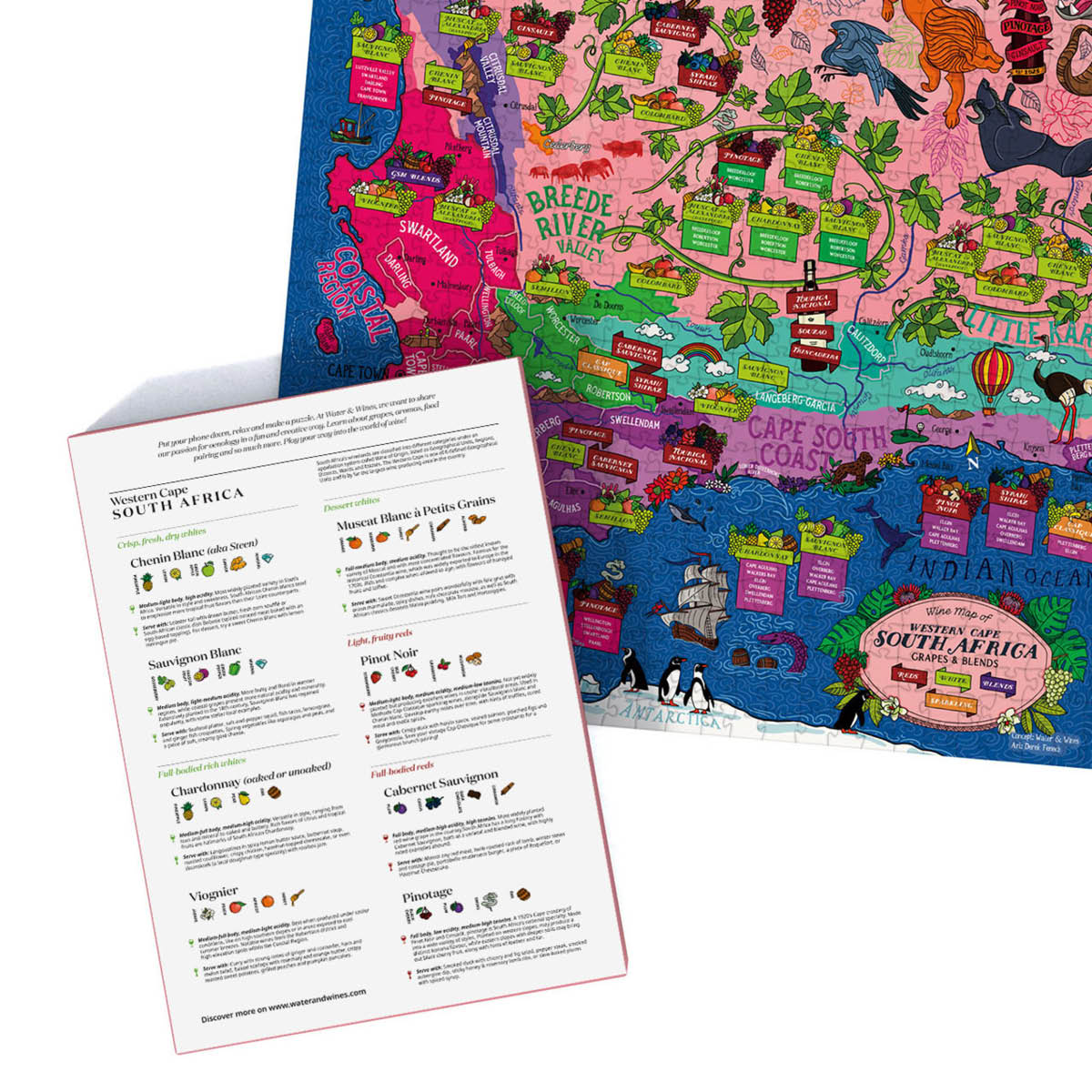 Water and Wines Vinpussel - Sydafrika 1000 bitar Rosa