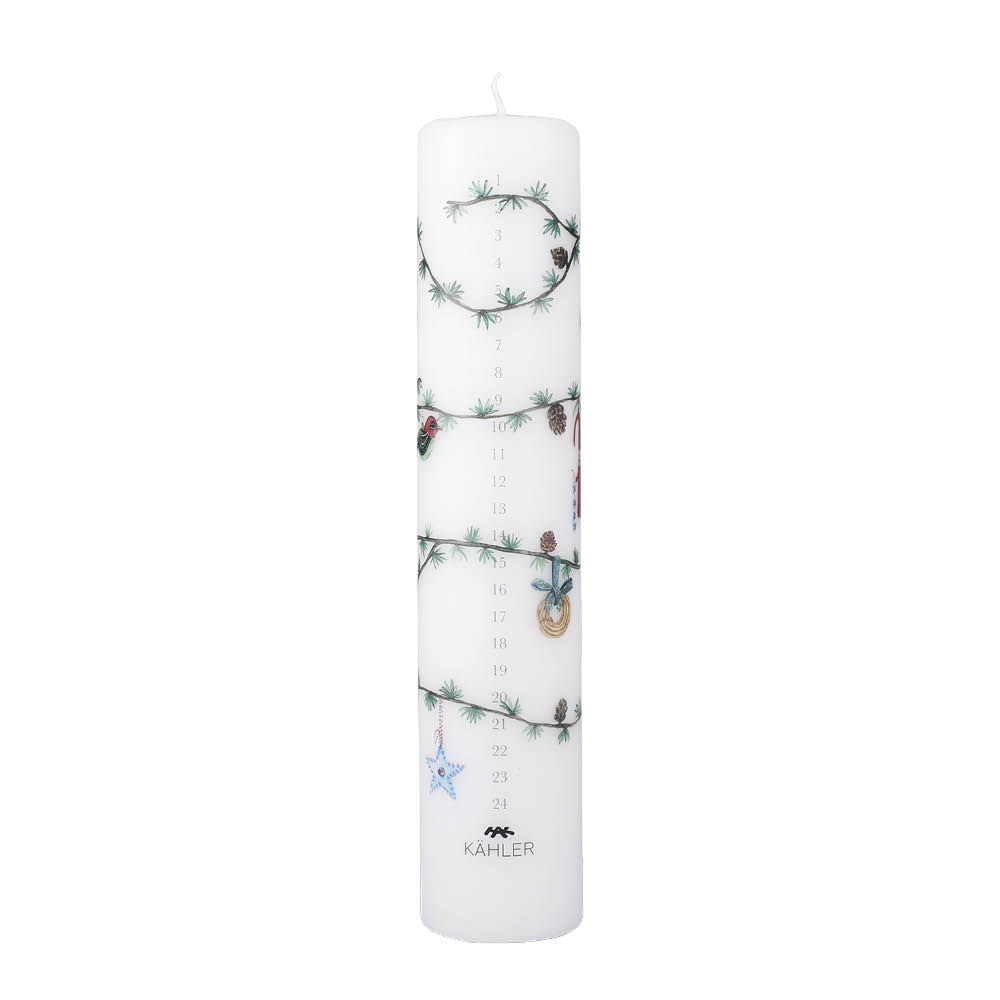 Kähler Hammershøi Christmas adventsljus 2026 25 cm vit med dekor