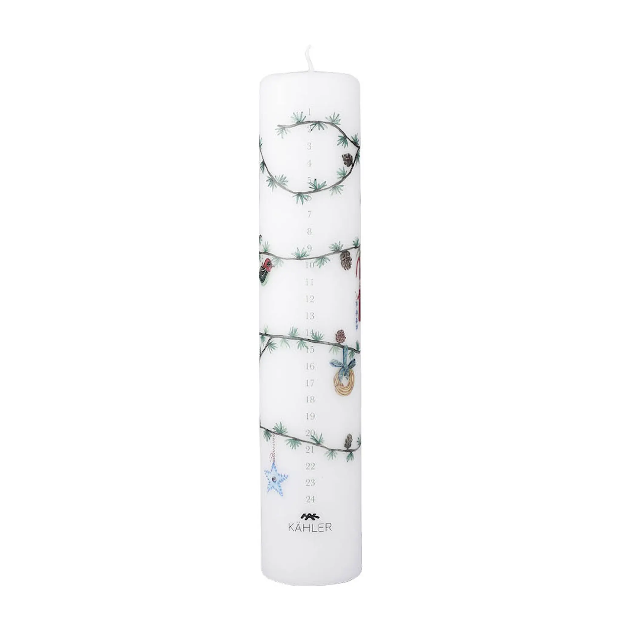 Kähler Hammershøi Christmas adventsljus 2026 25 cm vit med dekor
