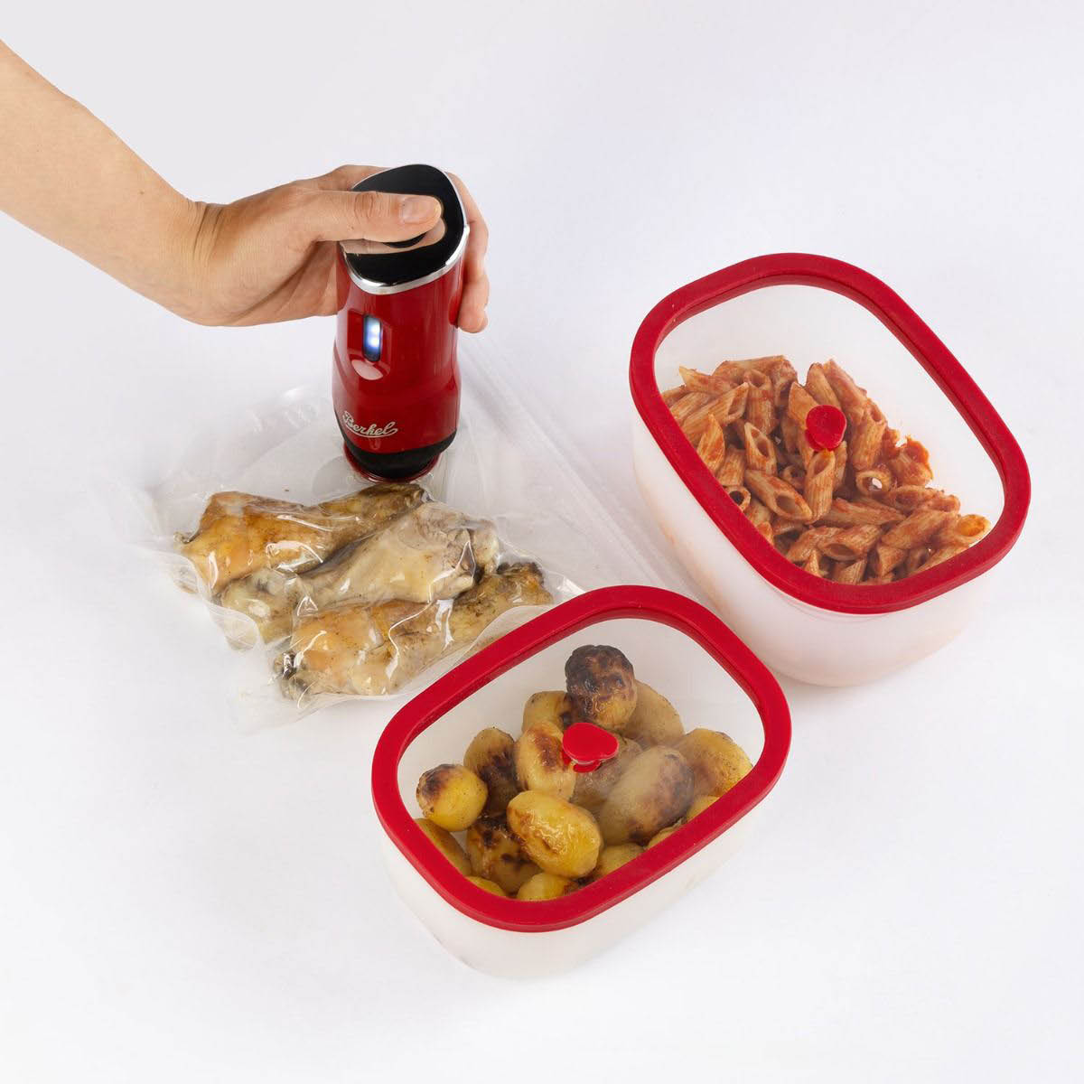 Berkel Icon mini Tyhjiöpumppu 17 cm tarvikkeineen Punainen