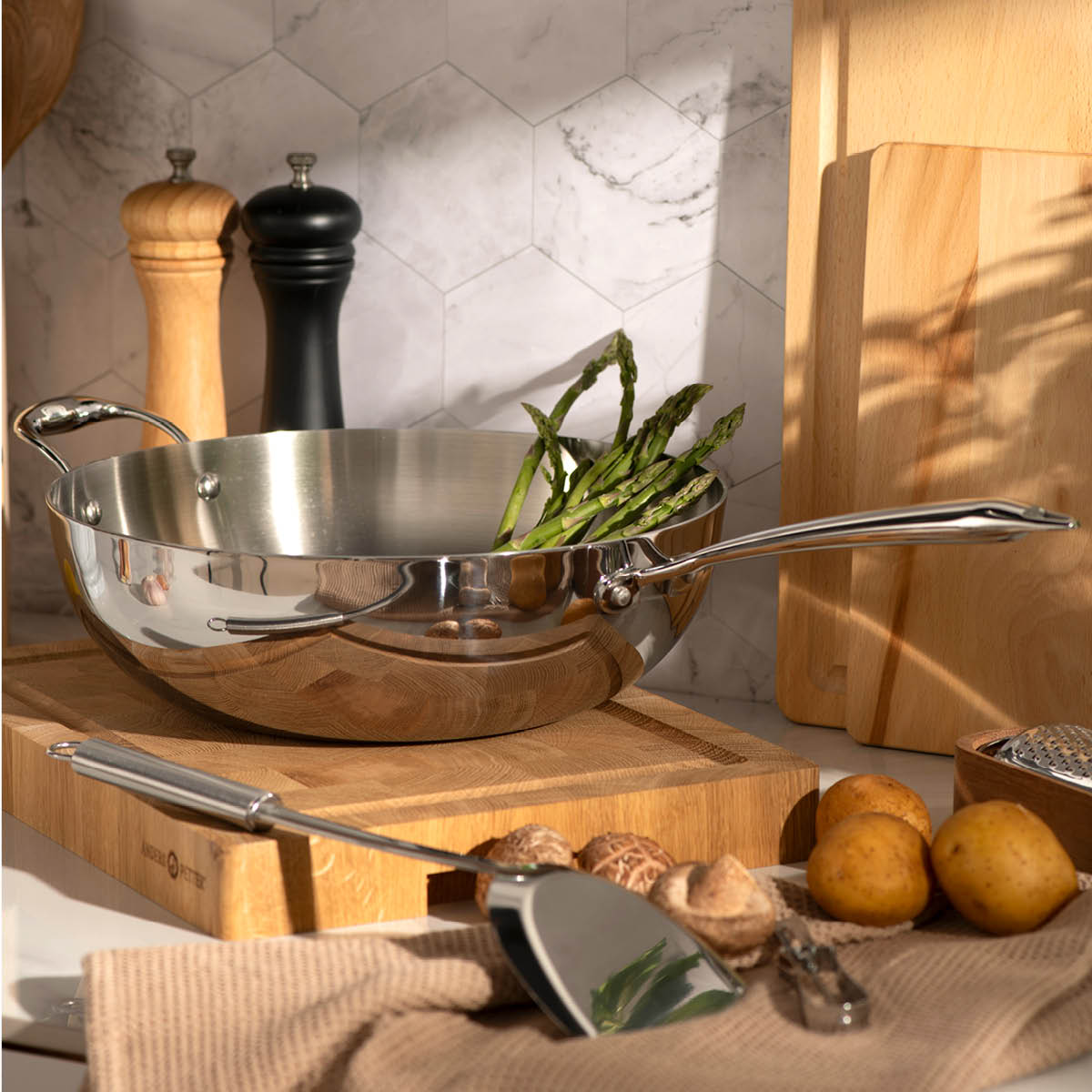 Anders Petter Classic wok 30 cm blank/borstad