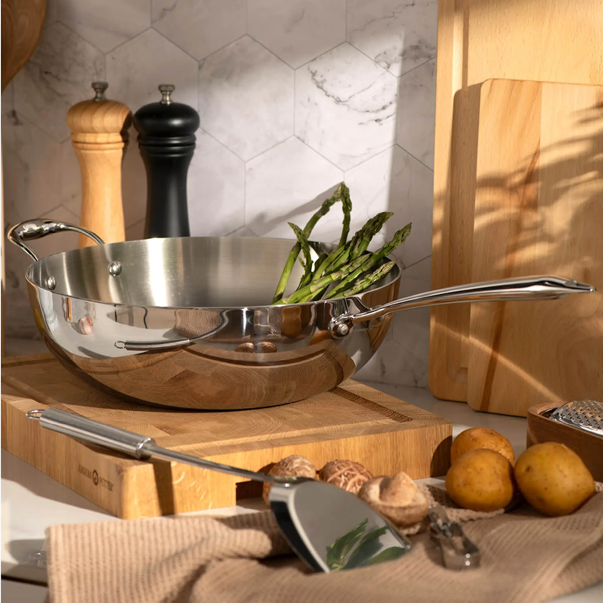 Anders Petter Classic wok 30 cm blank/borstad