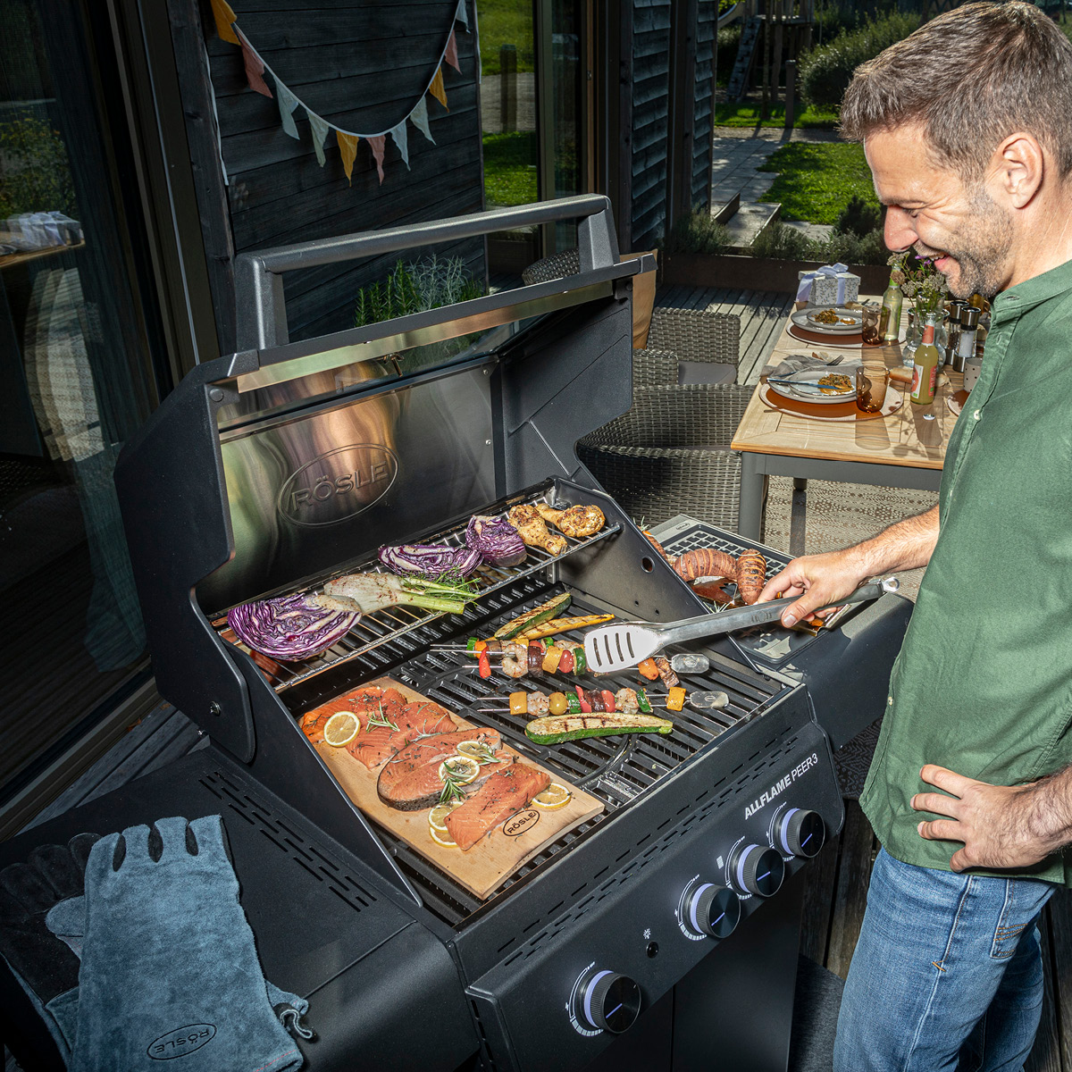 Rösle AllFlame Peer 3 gasolgrill 13500W svart