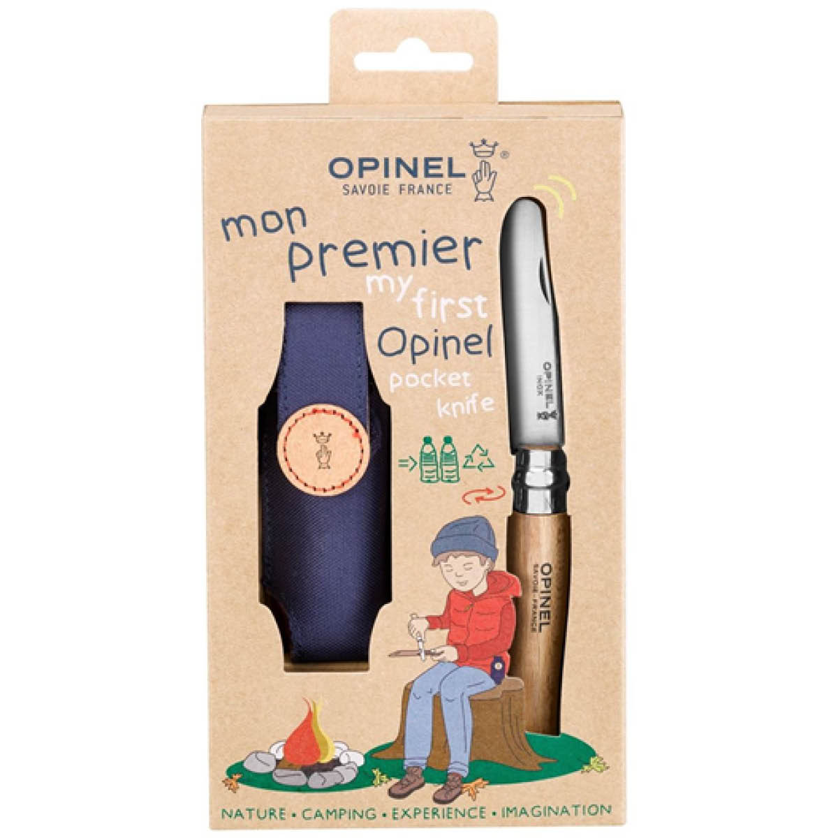 Opinel My First Opinel fällkniv barn med bältesfodral 8 cm bok