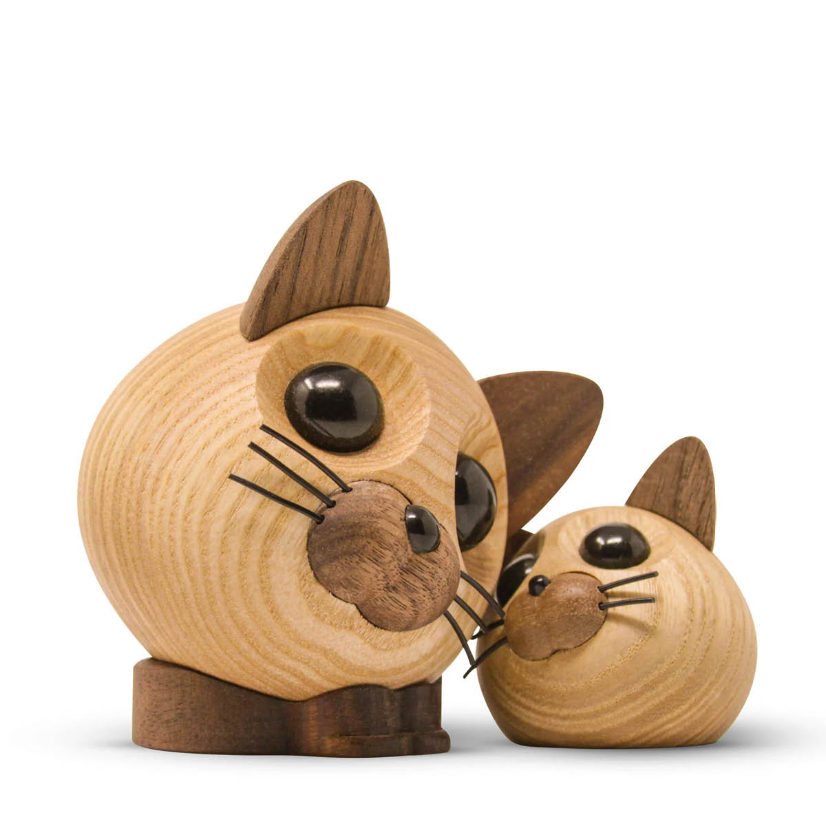 FableWood Puufiguuri Kissa Felix 9 cm Saarni/Pähkinä