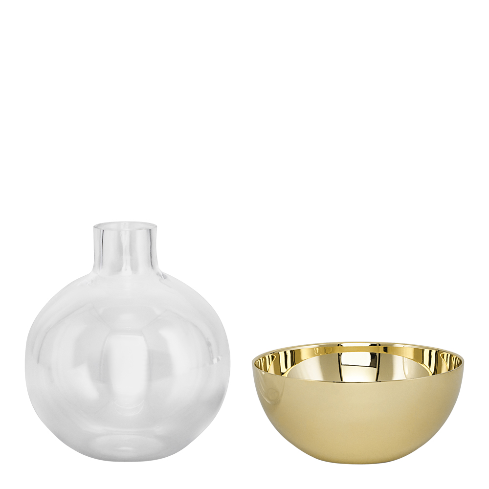 Skultuna Pomme vase/lykt 9,5 cm messing