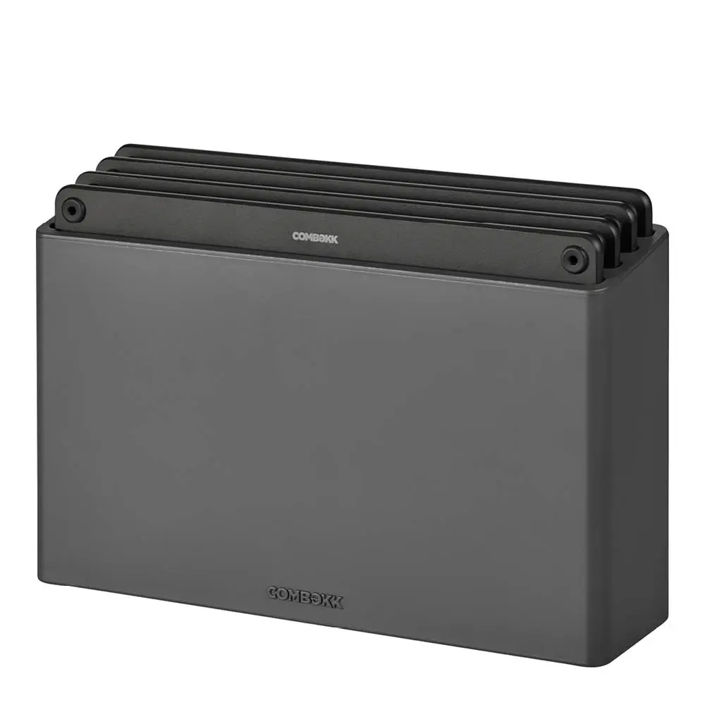 Leikkuulautasetti telineellä 4 osaa Musta