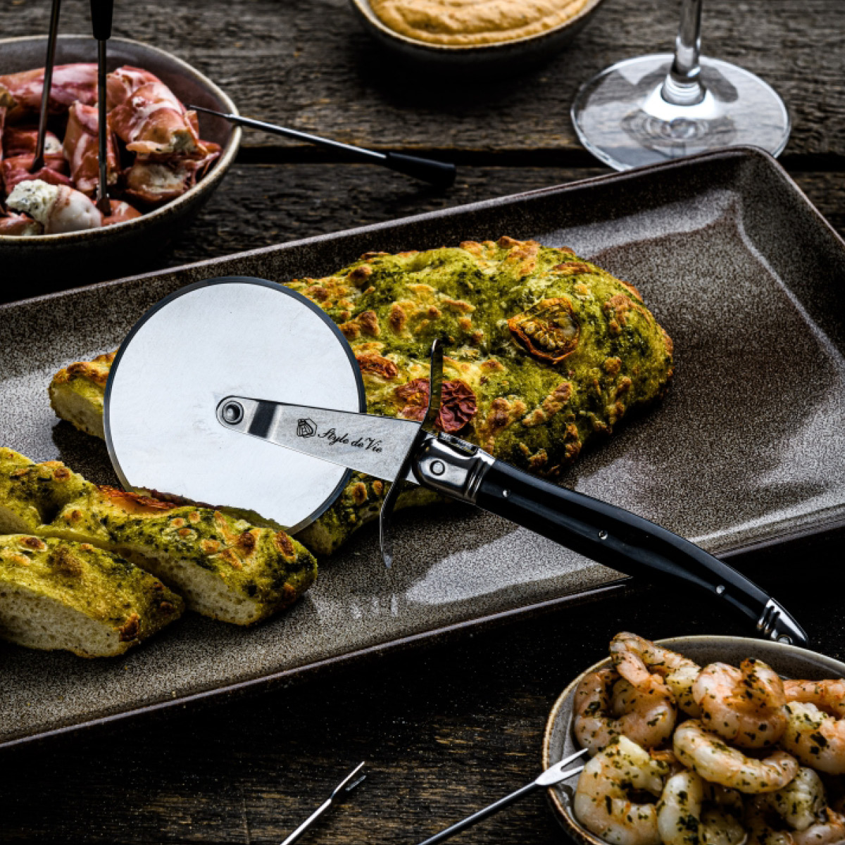 Laguiole Style de Vie Pizzaskjærer svart