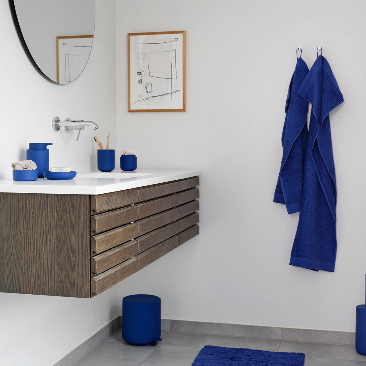 Zone Ume krukke med lokk 10 cm indigo blue