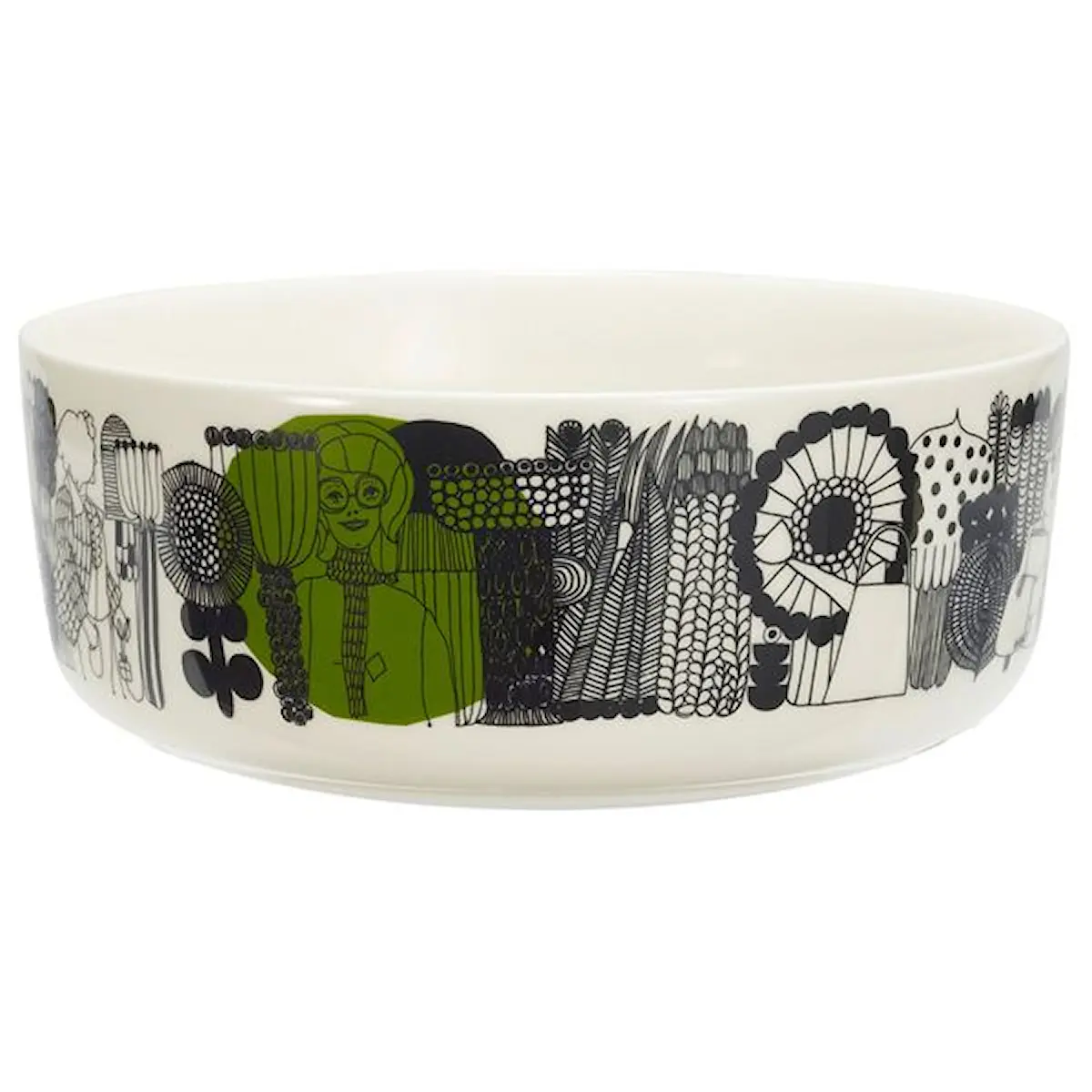 Marimekko Oiva Siirtolapuutarha skål 1,5 L vit/svart