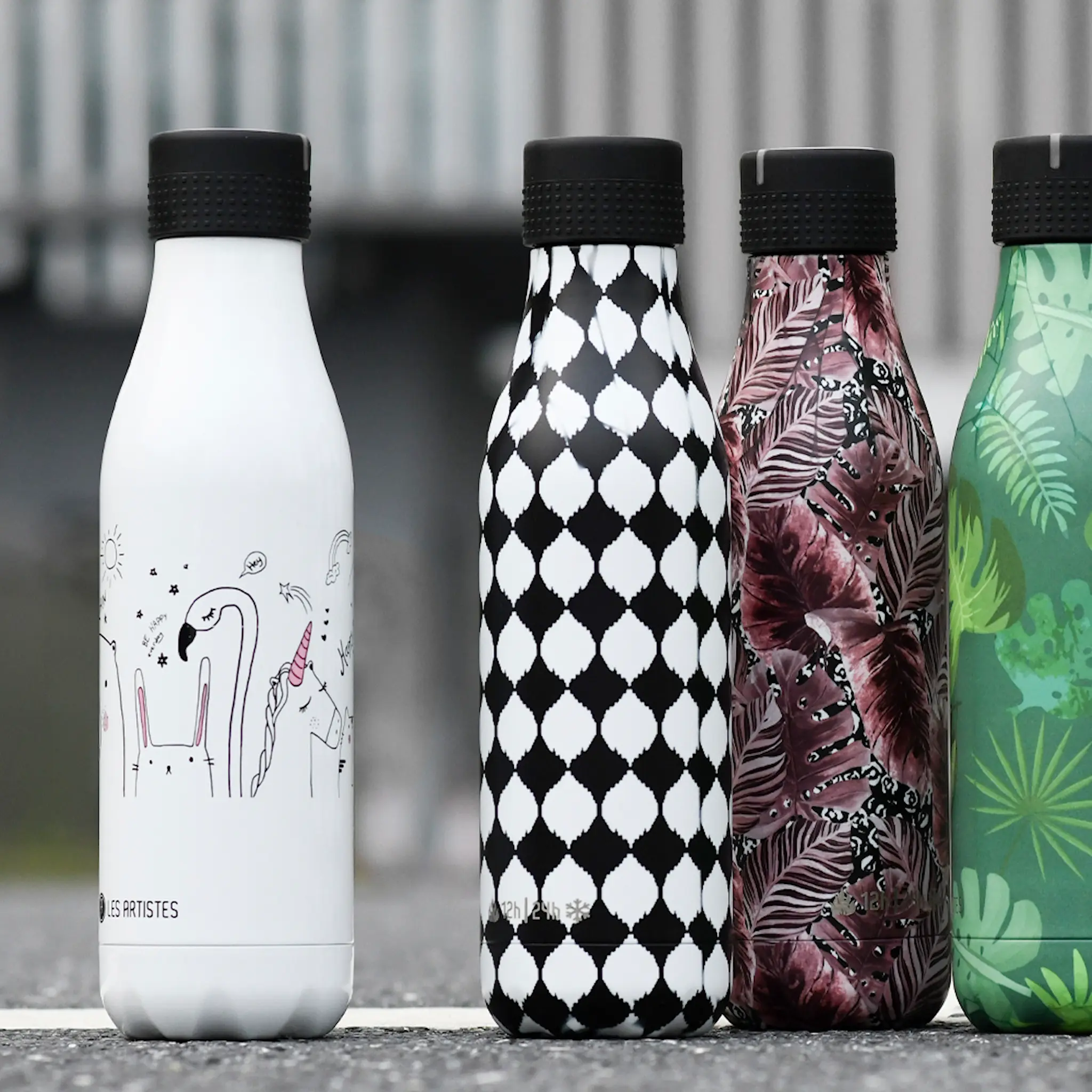 Les Artistes Bottle Up Termoflaska 50 cl Svart/Vit