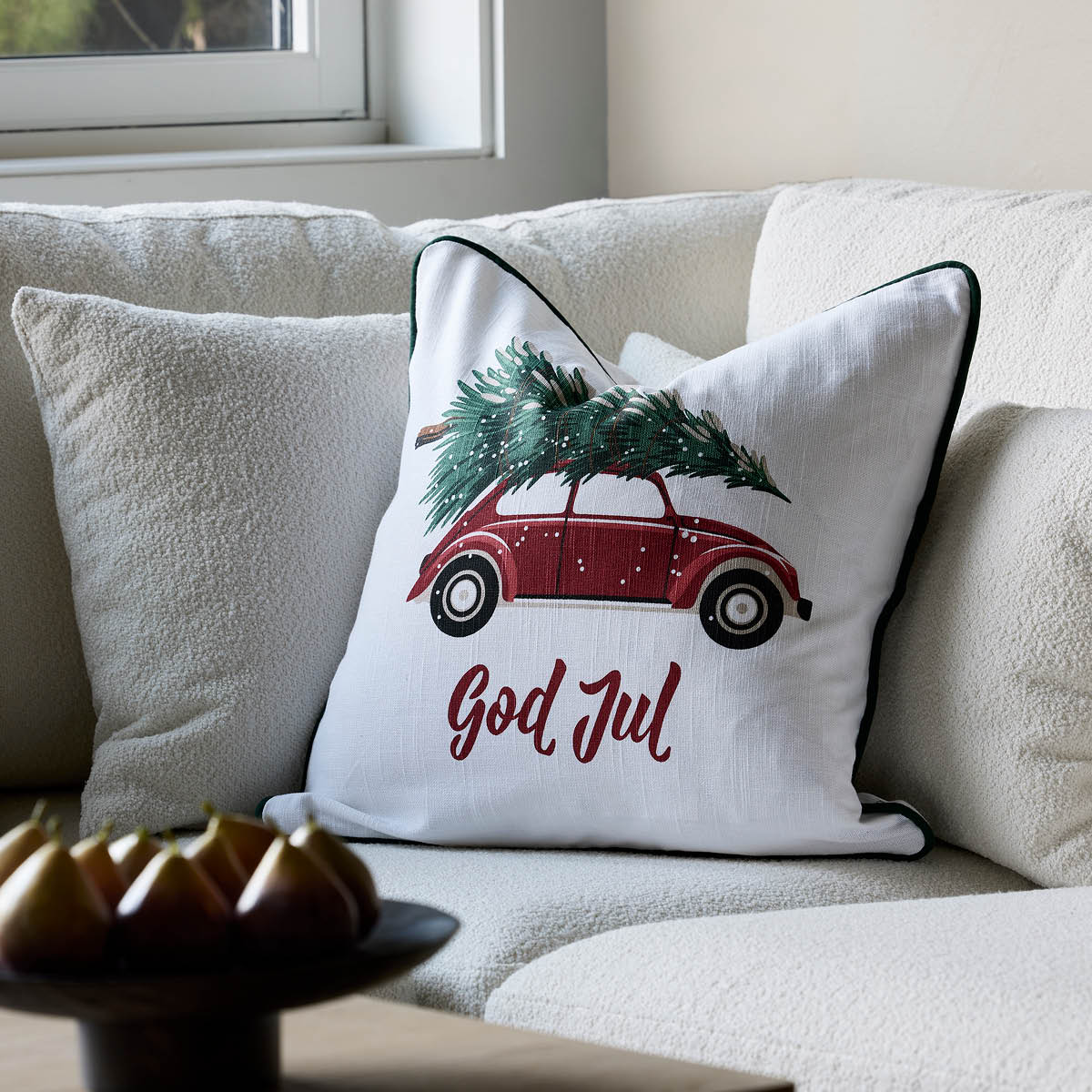 Holmen Driving Tyynynpäällinen 50x50 cm Kerma/Punainen