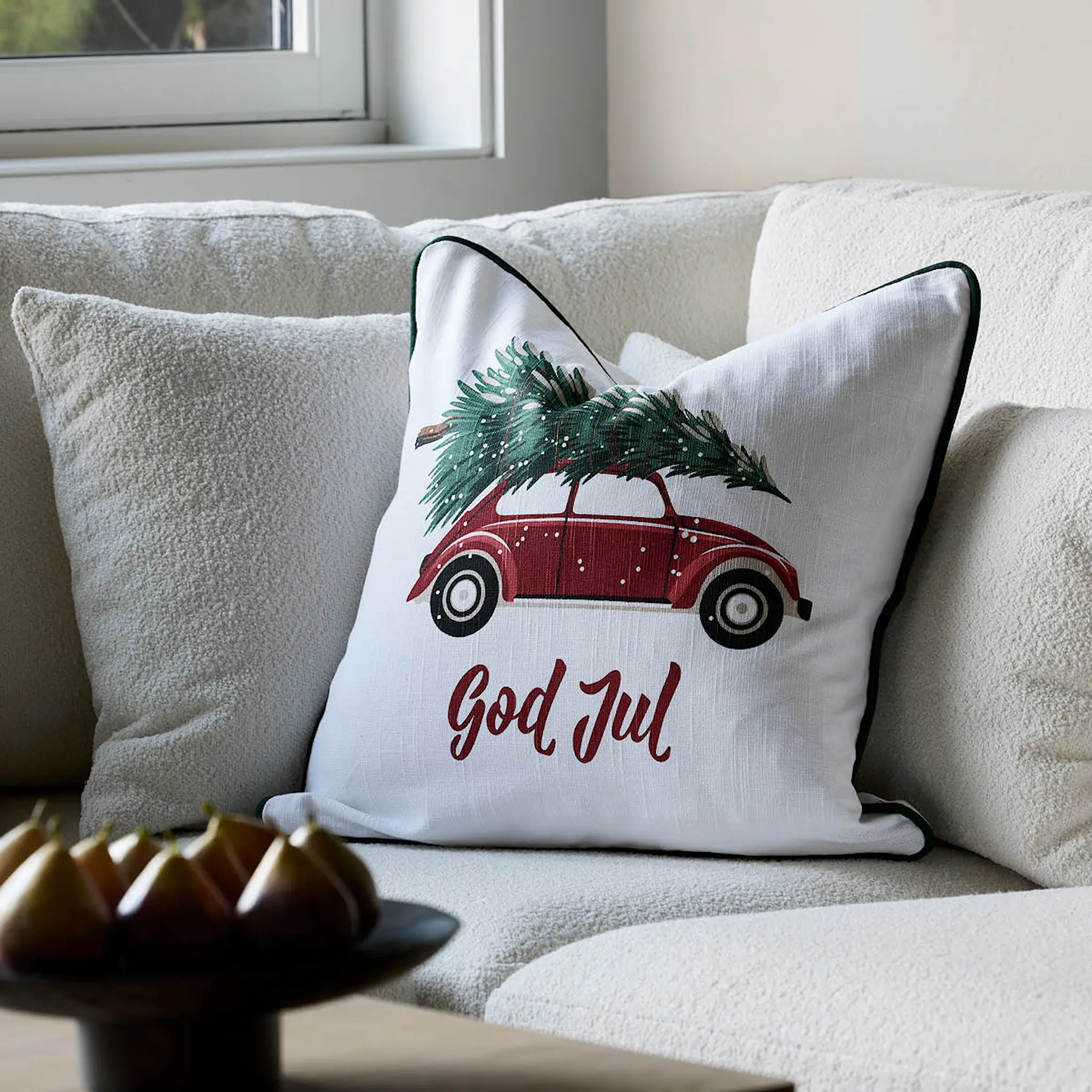 Holmen Driving Tyynynpäällinen 50x50 cm Kerma/Punainen