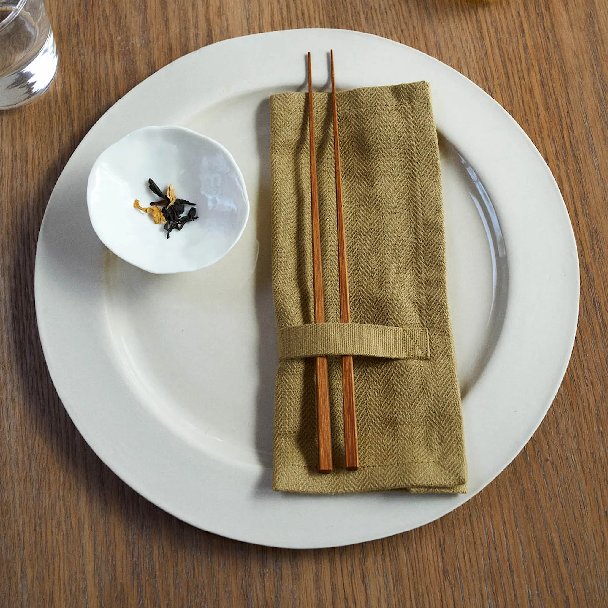 The Organic Company Servett i bomull 20x20 cm 4-pack khaki