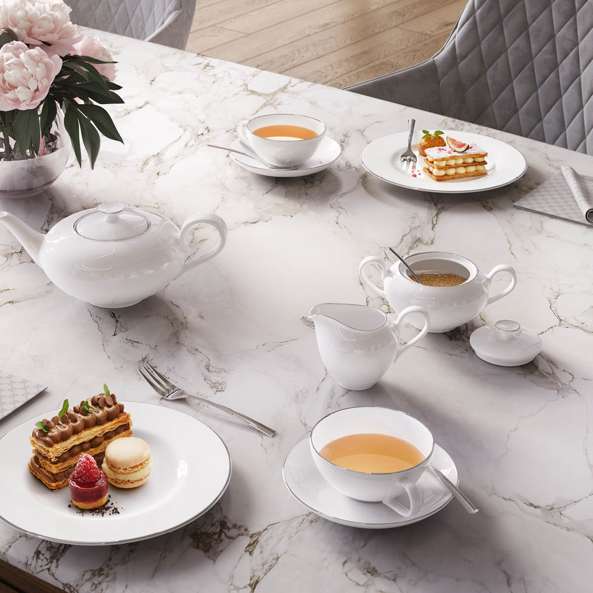 Villeroy & Boch Anmut sockerskål 29 cl vit