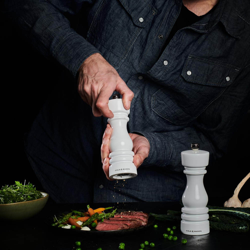 Cole & Mason London salt- og pepperkvern 18 cm 2 stk hvit