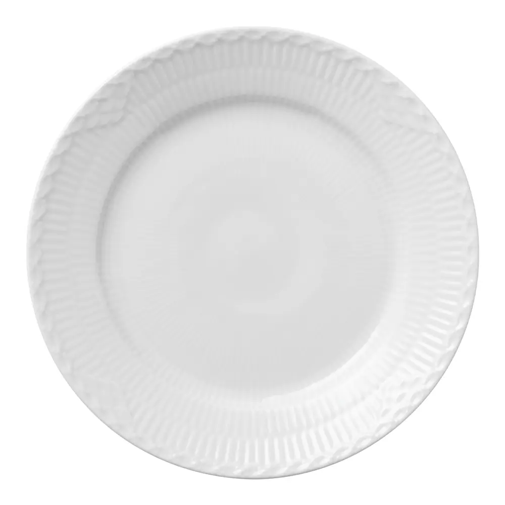 White Fluted Half Lace Lautanen 19 cm