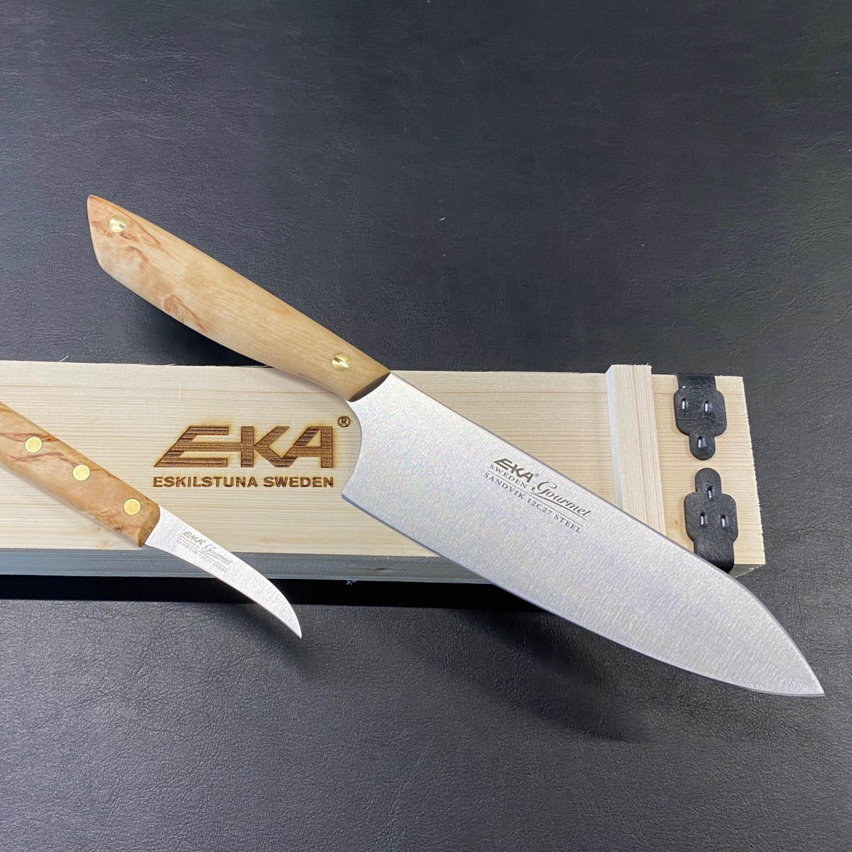 EKA Gourmet knivset kockkniv 20 cm & skalkniv 6,5 cm masurbjörk