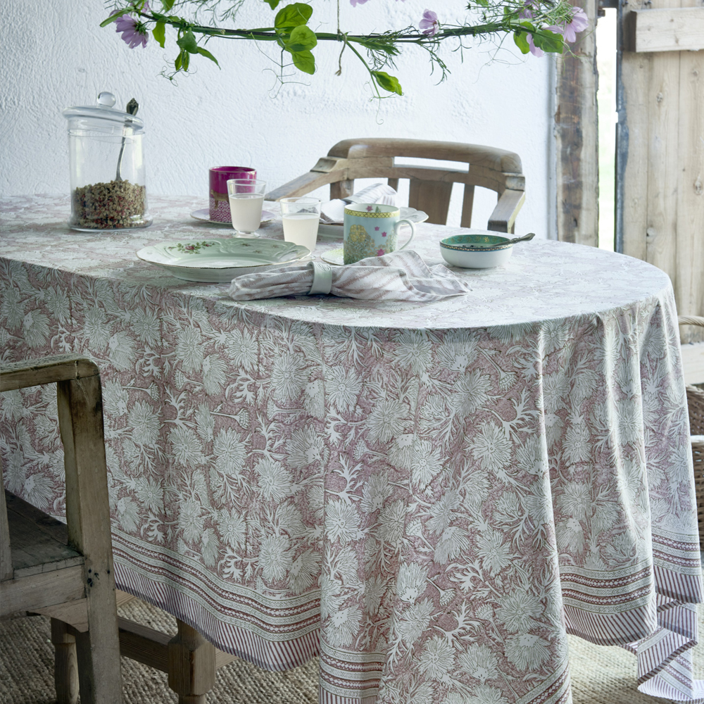 Chamois Waterlily bordduk 150x230 cm rosa