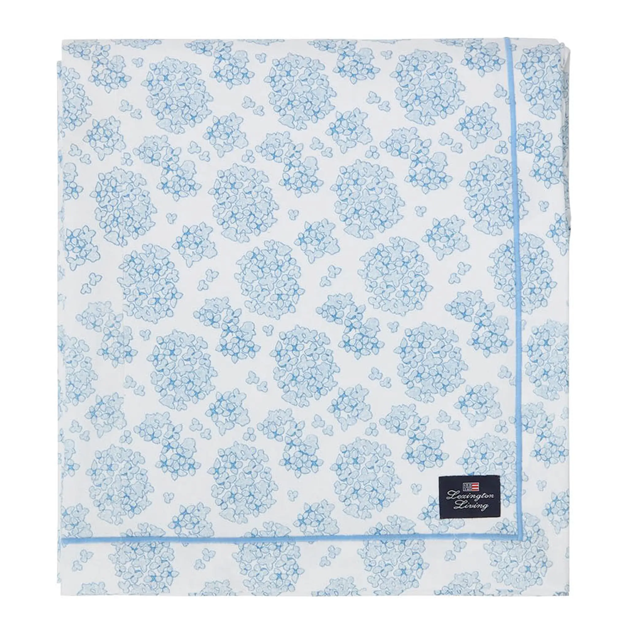 Lexington Bomullsduk 150x350 cm vit/blå blommönster