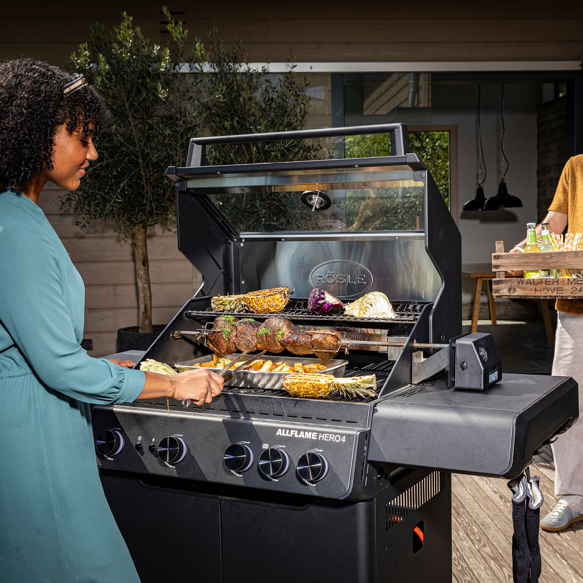 Rösle AllFlame Hero 4 gassgrill 21000W svart