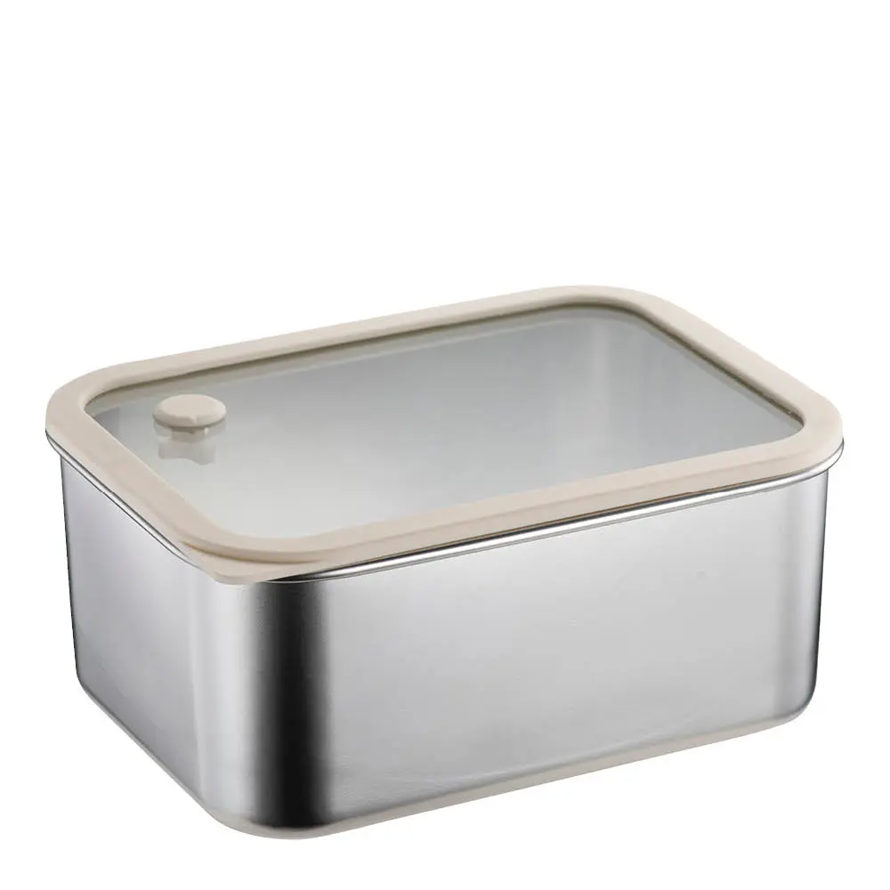 Smart Seal oppbevaringsboks 1,1L stål/beige