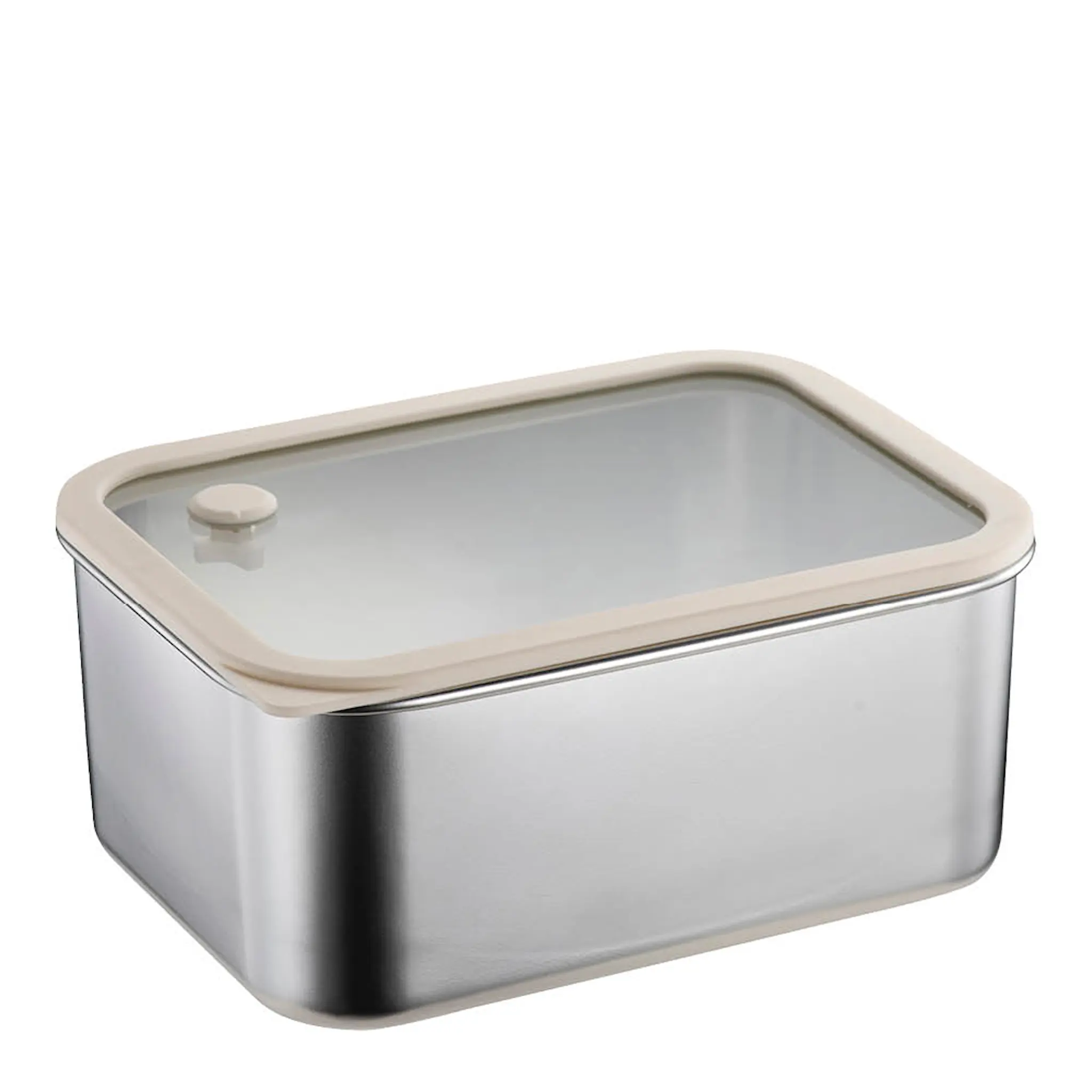 Modern House Smart Seal förvaringsburk 1,1 L stål/beige