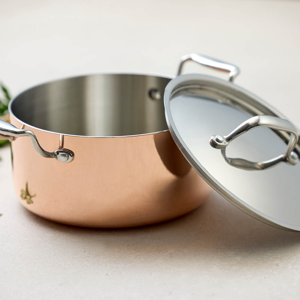 Blomsterberg Gryte med lokk 3L kobber