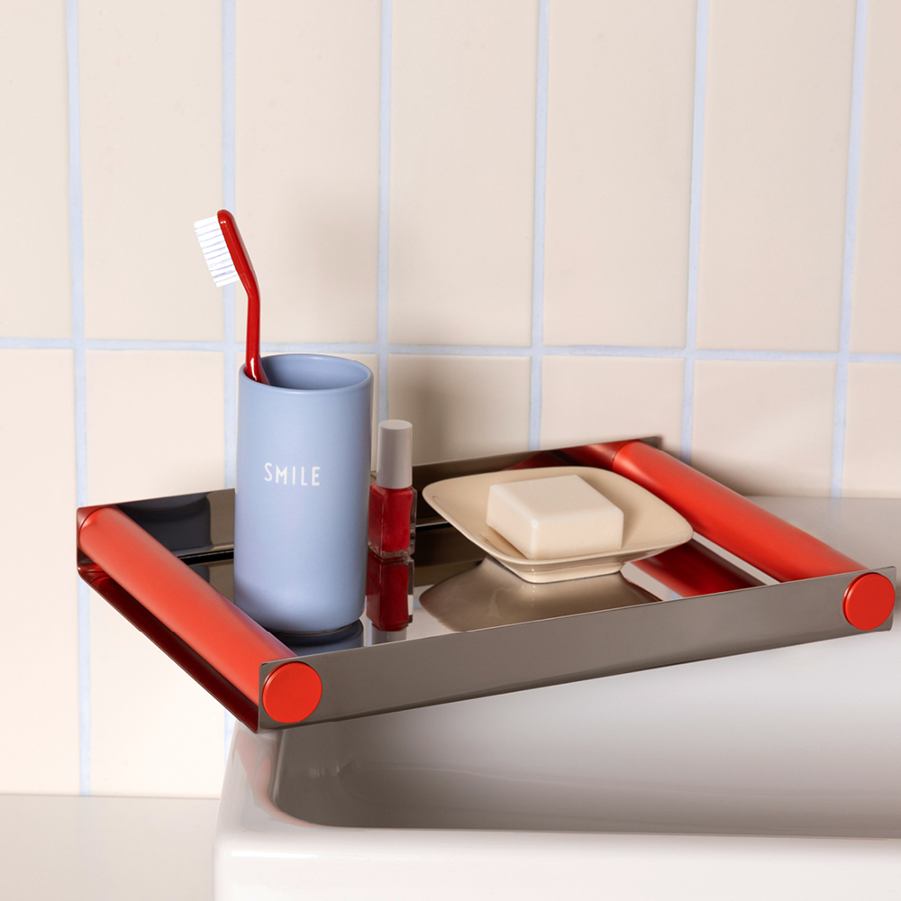 Design Letters Ray brett Disco 20,5x30 cm polert stål/coral red