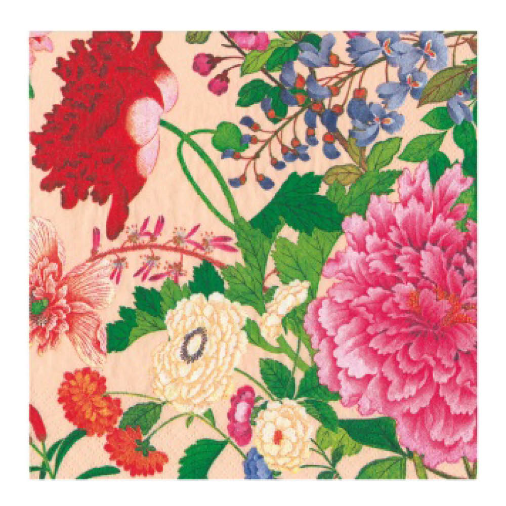 Caspari - A Profusion Of Flowers Servetti 24x24 cm 20 kpl simpukanvaaleanpunainen