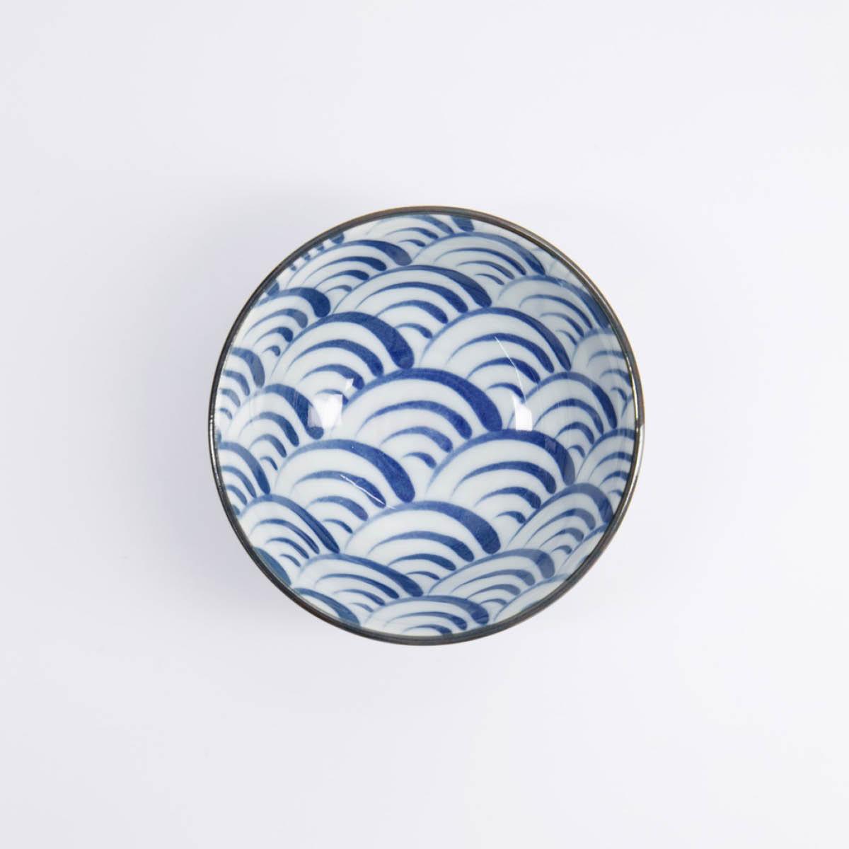 Tokyo Design Studio Natsu Nami risskål 12x6,4 cm 0,35 L blå/vit