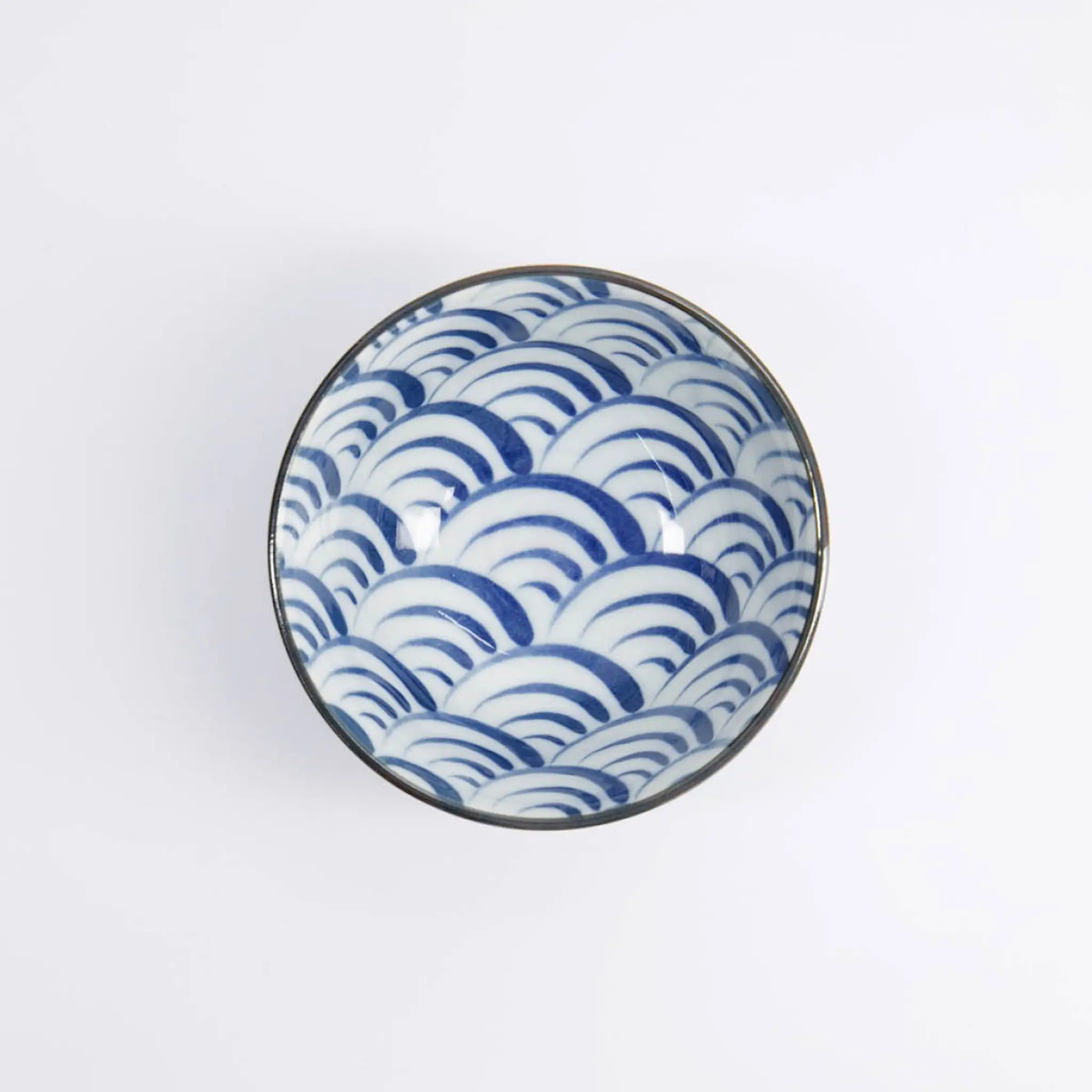 Tokyo Design Studio Natsu Nami risskål 12x6,4 cm 0,35 L blå/vit