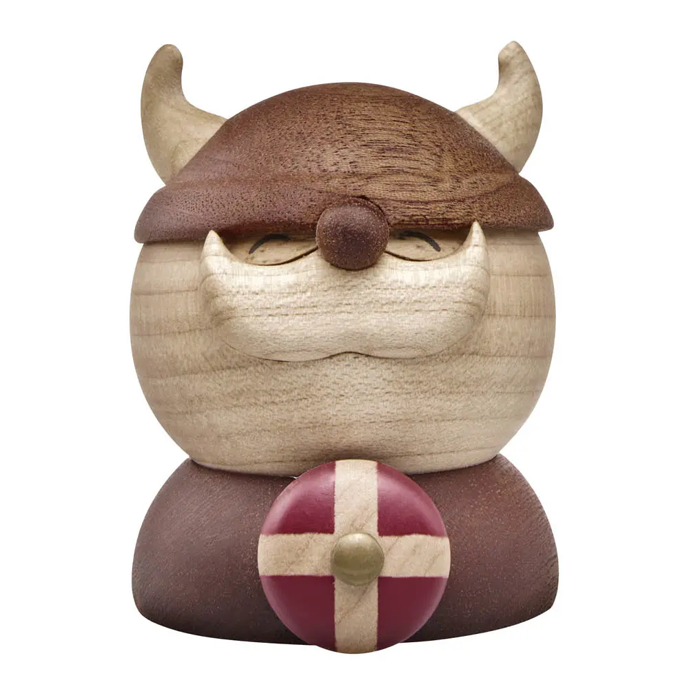 Puufiguuri Holger viikinki 7 cm Kumipuu/Sapele/Vaahtera