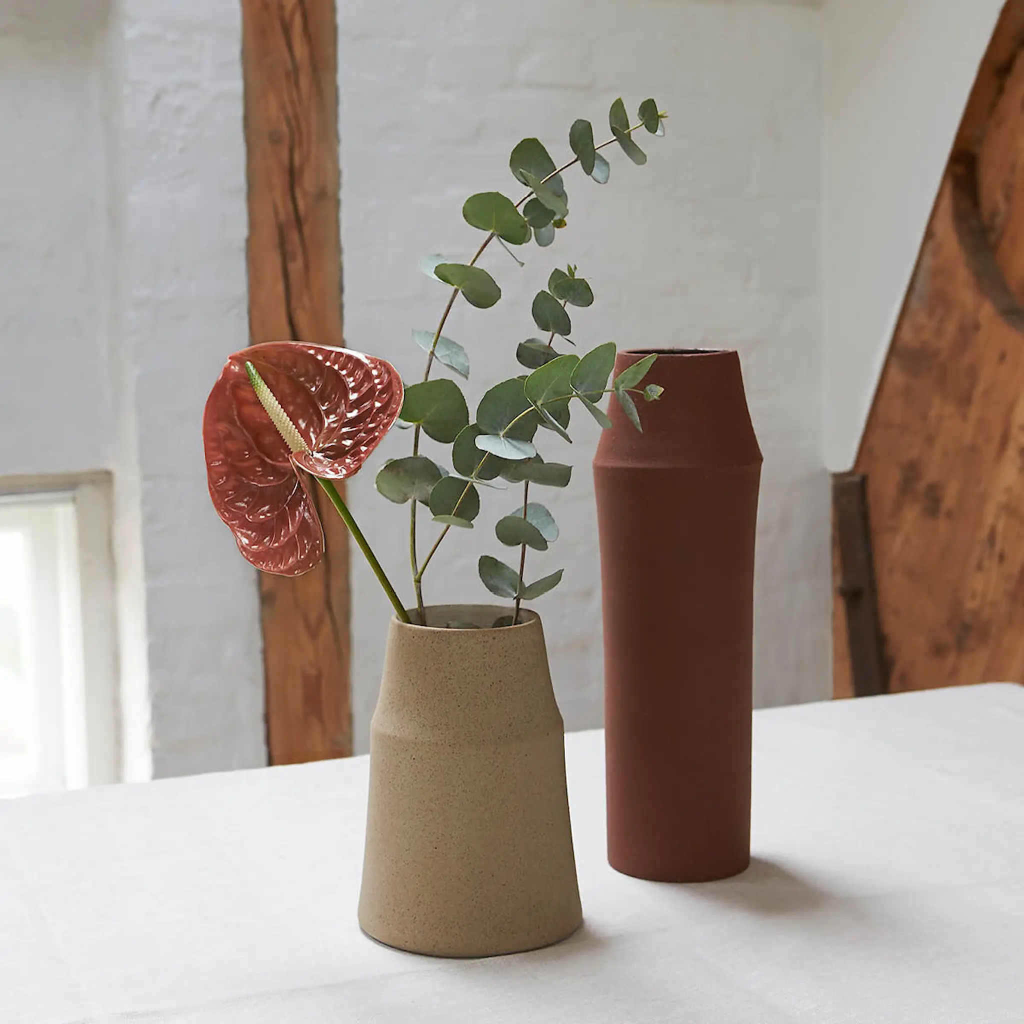 Knabstrup Keramik Clay Vas 21 cm Warm Sand