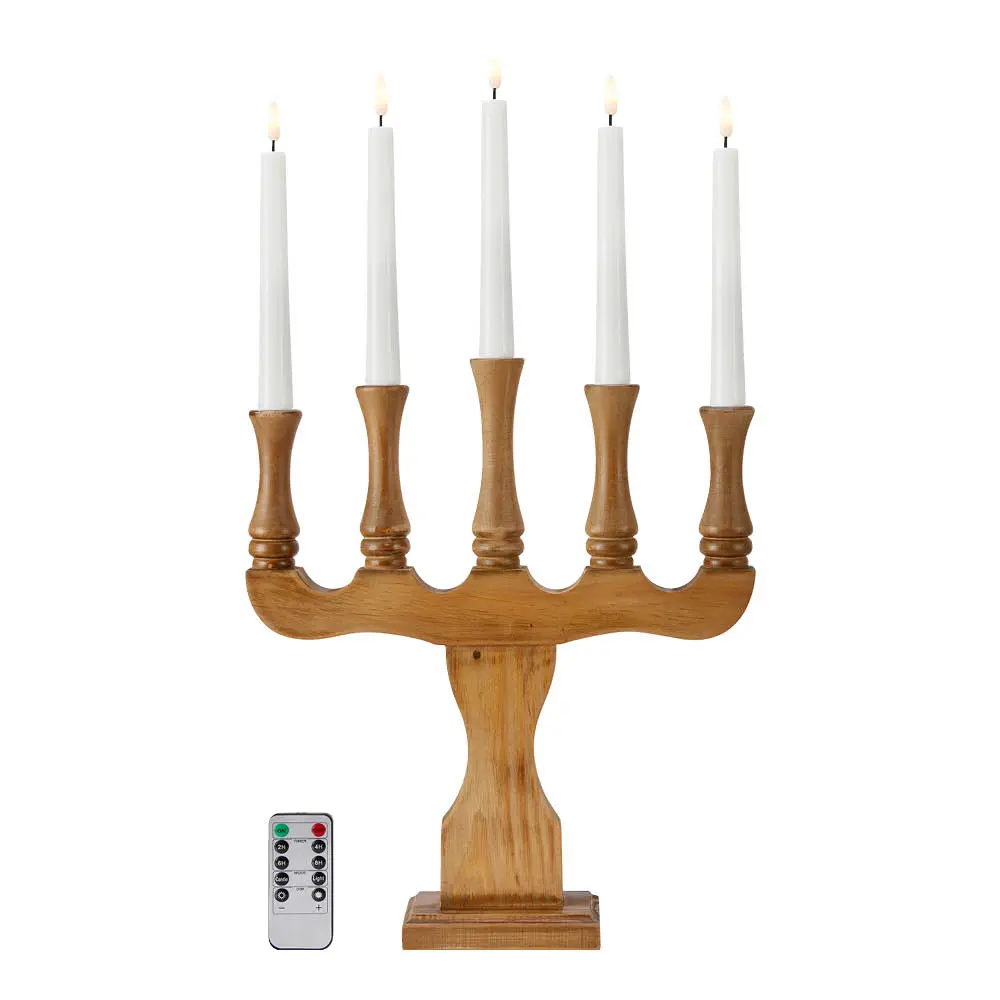 Rydboholm adventtikynttelikkö 5 lamppua petsattu ruskea