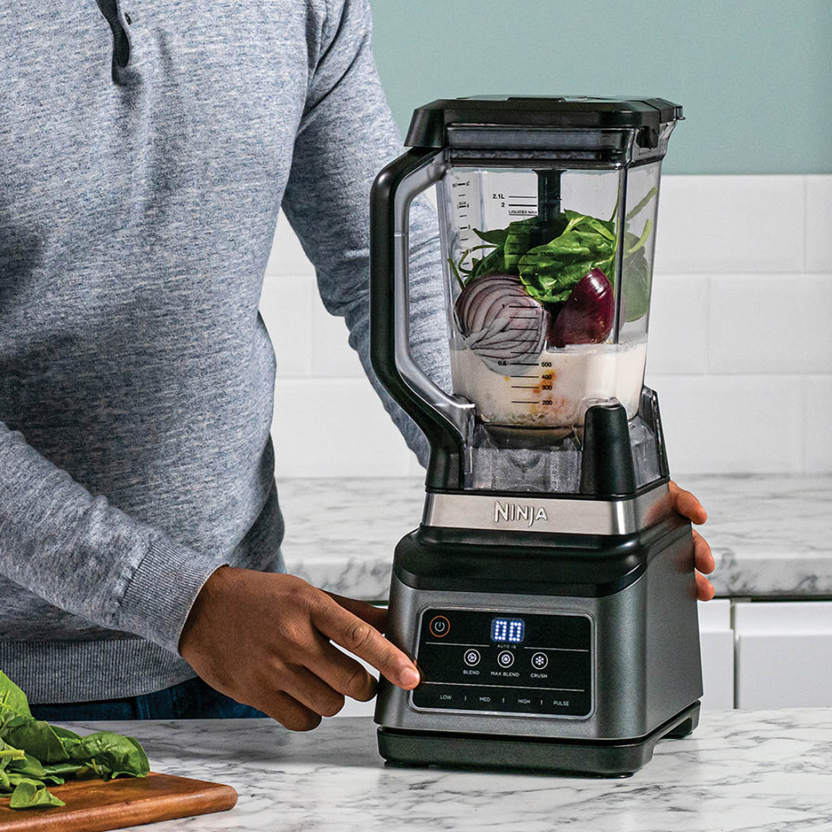 Ninja 2-i-1 blender m/auto iQ 2,1/0,7L svart/sølv