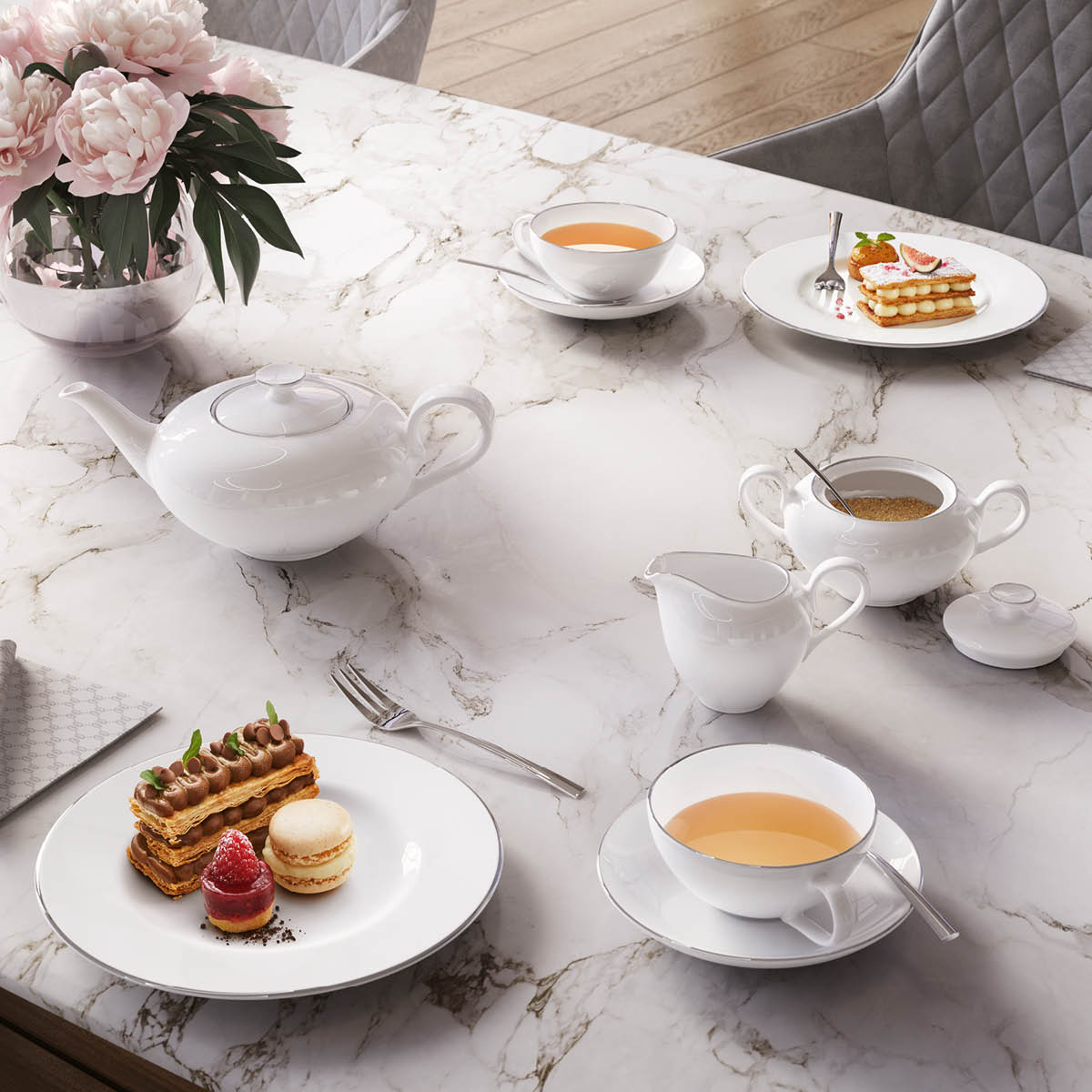 Villeroy & Boch Anmut Gold tekopp 20 cl vit/guld