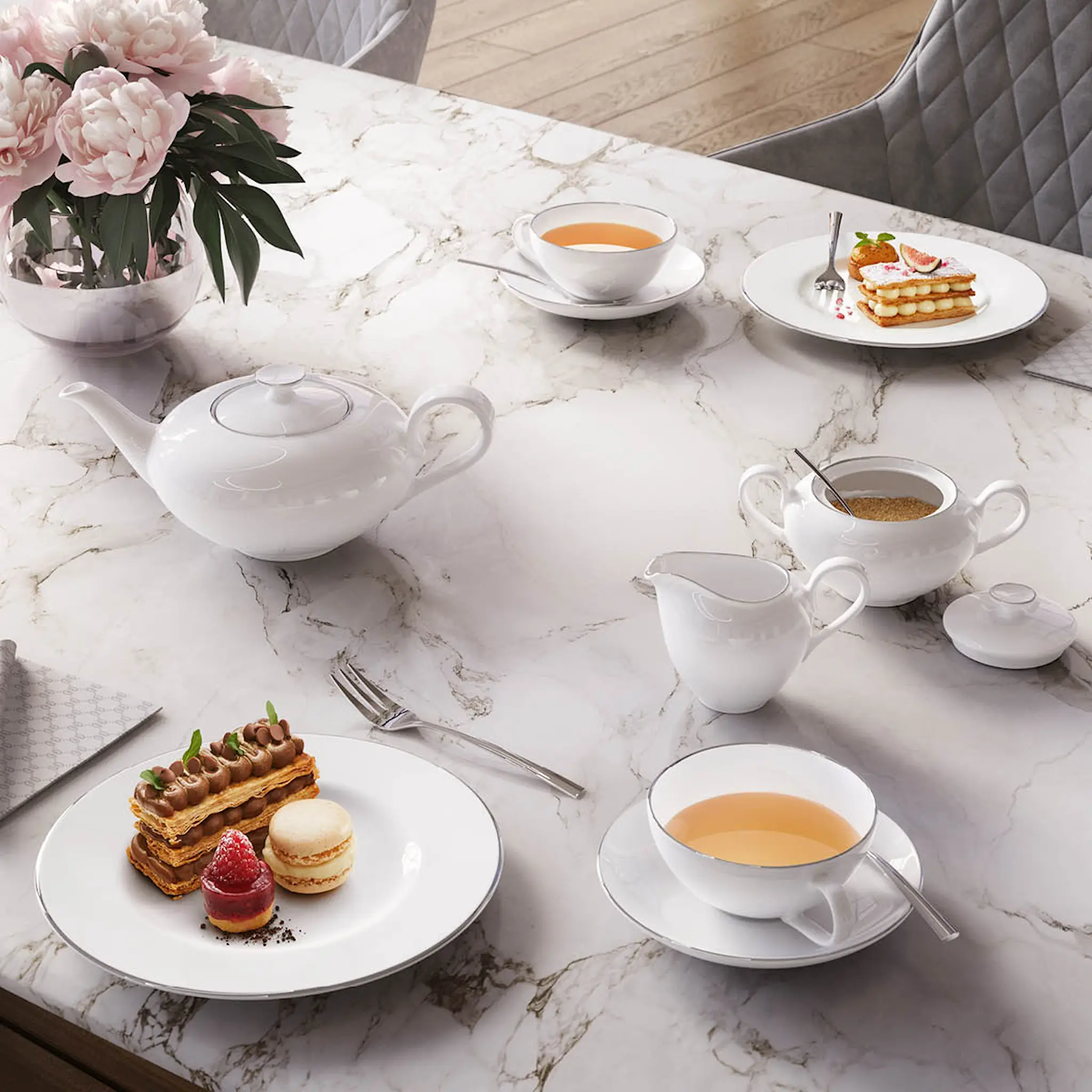 Villeroy & Boch Anmut Gold tekopp 20 cl vit/guld